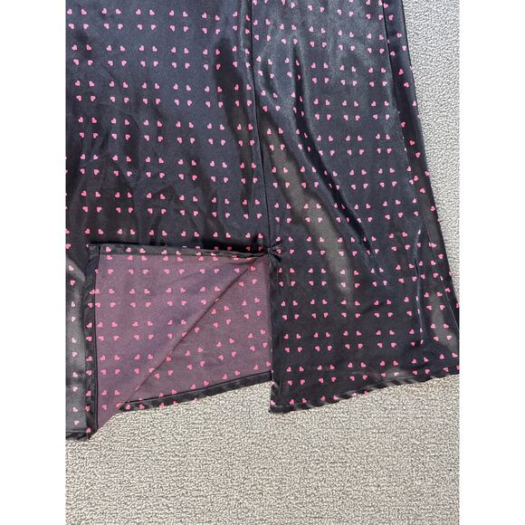 APT. 9 Slip Dress Satin Mini Lingerie Heart Print Black Pink Size XL - Picture 3 of 8